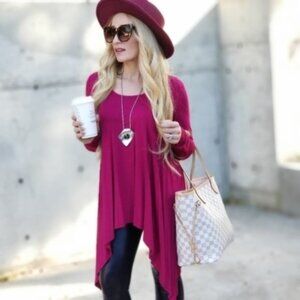 CASUAL DOLLZ Tunic Top - Magenta Pink